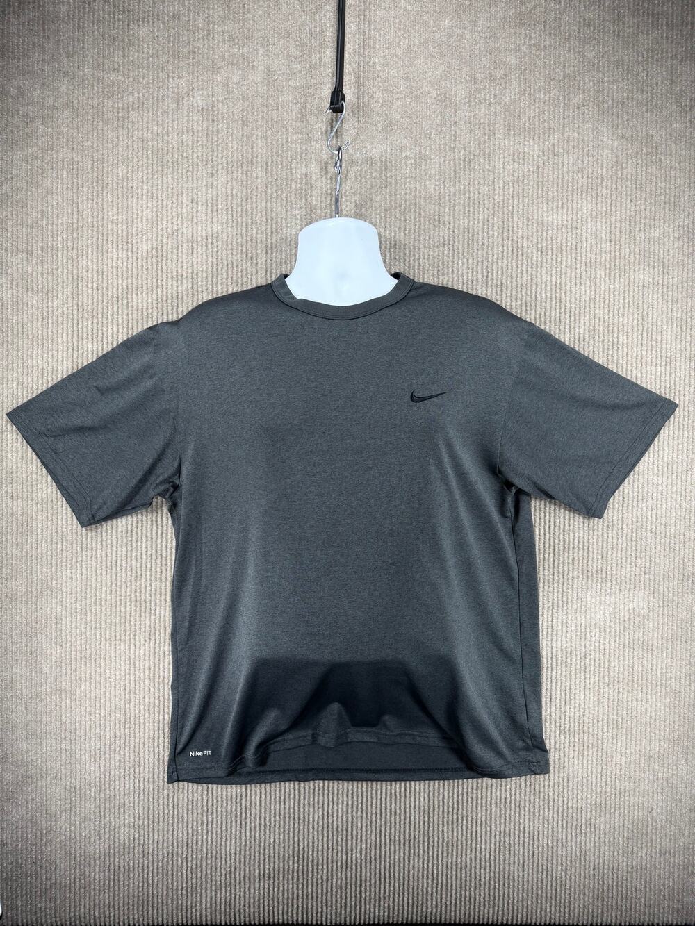 Nike Fit Dry Gray Short Sleeve Fitness T-Shirt Men Large